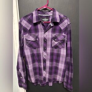 Cinch Garth Brooks Men's Purple Plaid Casual Shirt